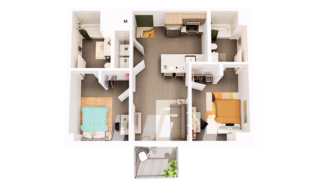 Unit Top Floor Balcony Standard floor plan